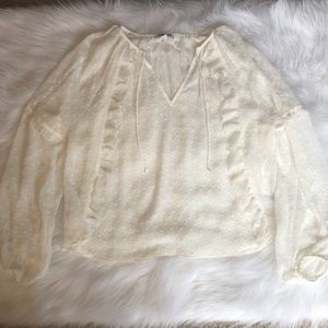 Express Swiss dot blouse white NWOT